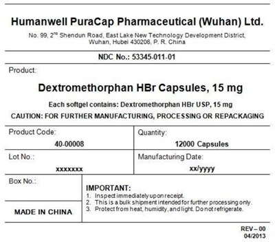 Dextro 15 mg bulk label